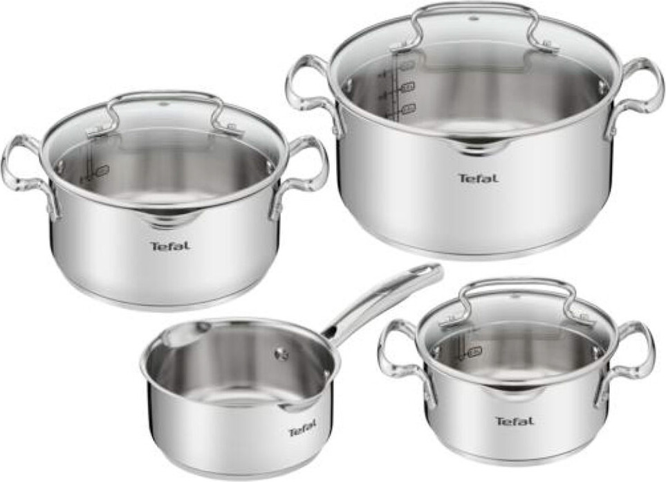 Tefal Grydesæt G719s7 - 4 Gryder - Rustfrit Stål