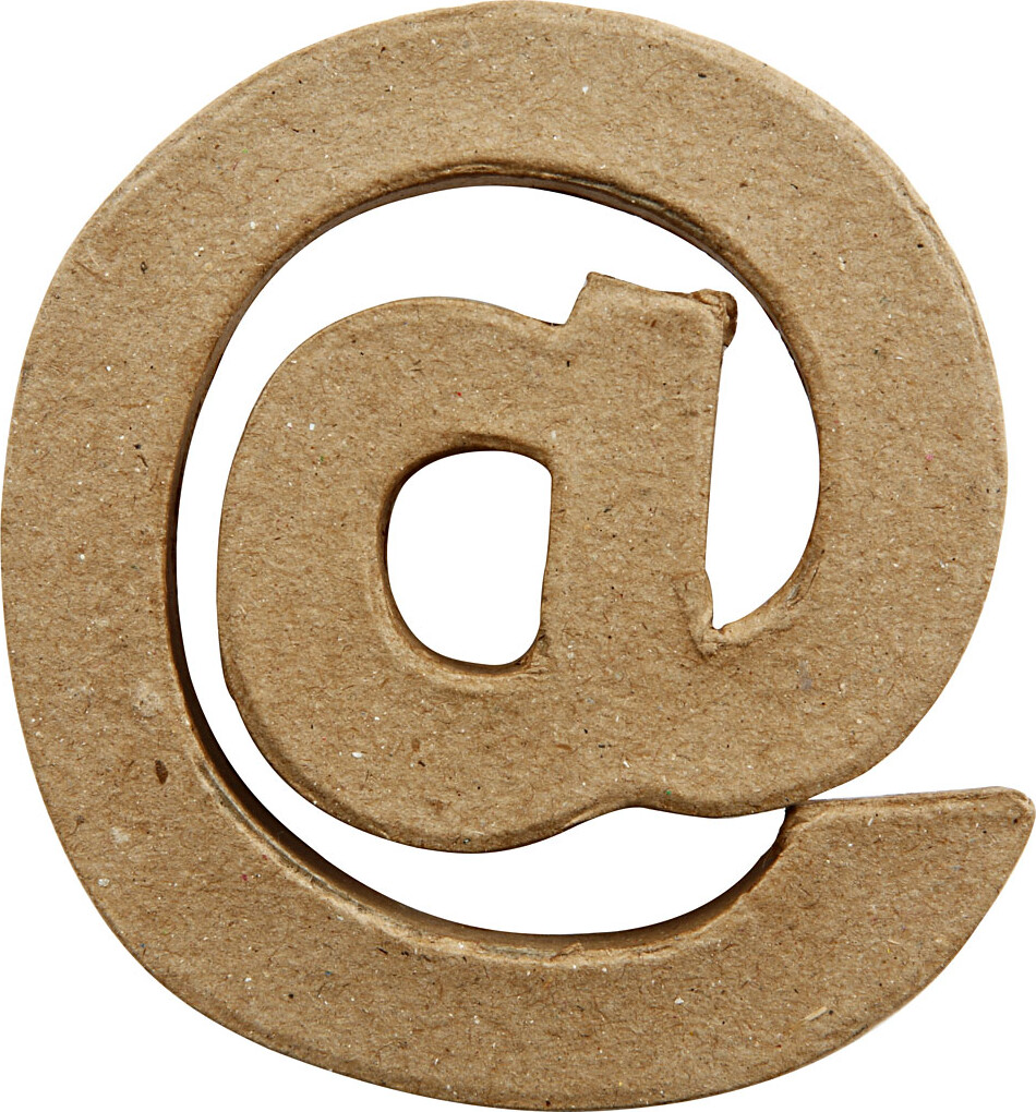 Tegn I Papmaché - @ - 10x9 Cm billede