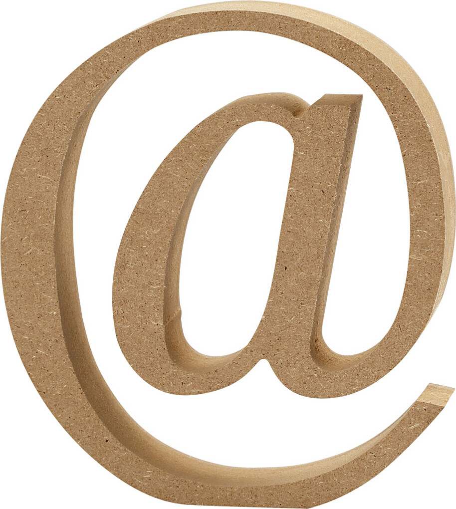 Tegn I Træ - @ - H 8 Cm billede