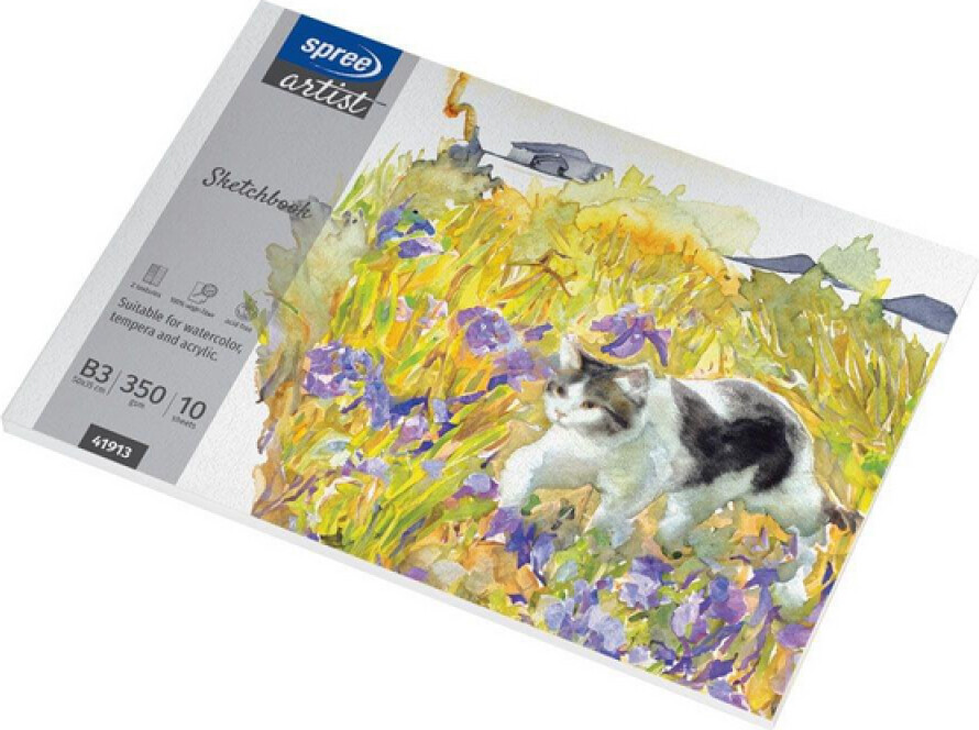 Tegneblok - B3 - 500x350 Mm - 10 Ark - 350 G - Spree