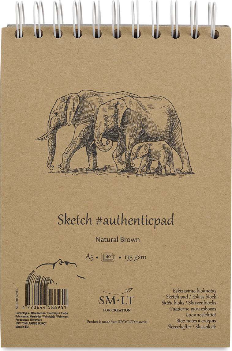 Tegneblok Skitse Natur Brown A5 135 G - Smlt Art