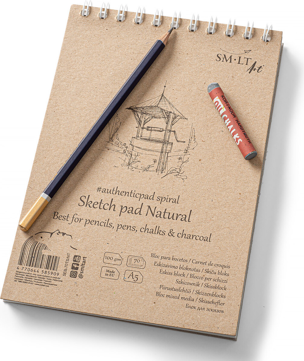 SMLT Tegneblok SKITSE NATURAL. A5. 100g.