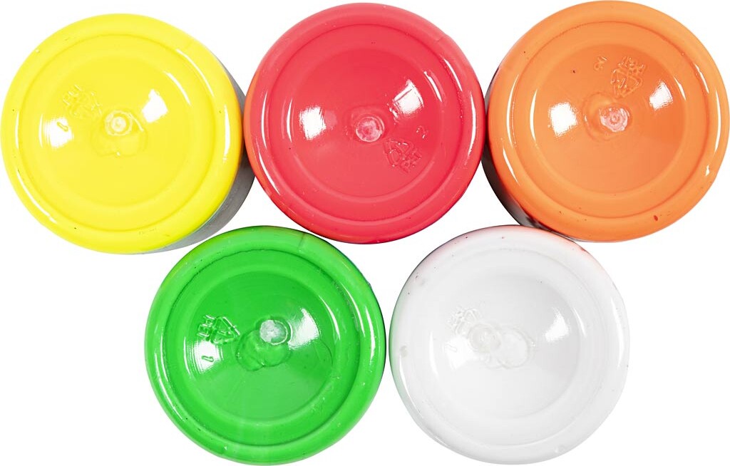 Tekstilmaling - Halvdækkende - Assorterede Farver - 5x50 Ml