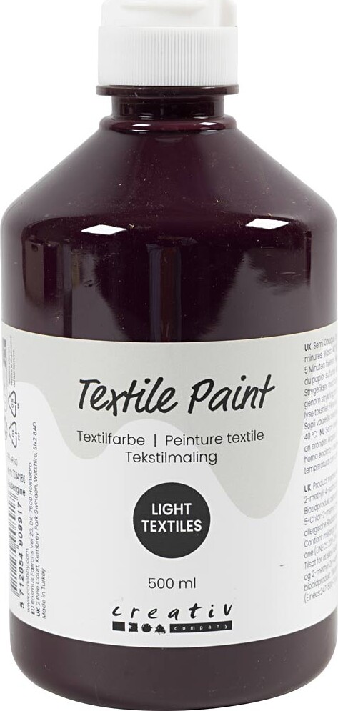 Tekstilmaling - Halvdækkende - Aubergine - 500 Ml