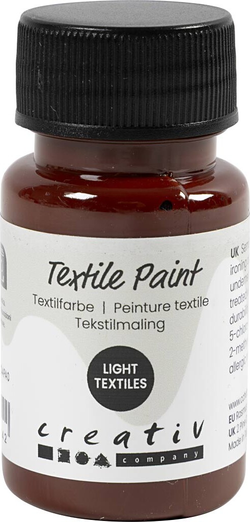 Tekstilmaling - Halvdækkende - Brun - 50 Ml