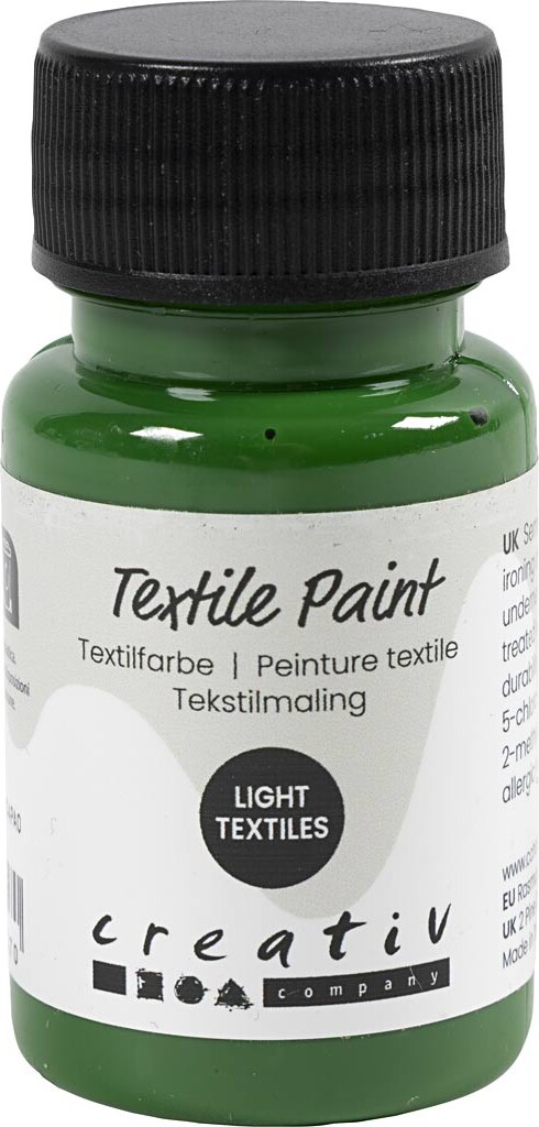 Tekstilmaling - Halvdækkende - Græsgrøn - 50 Ml