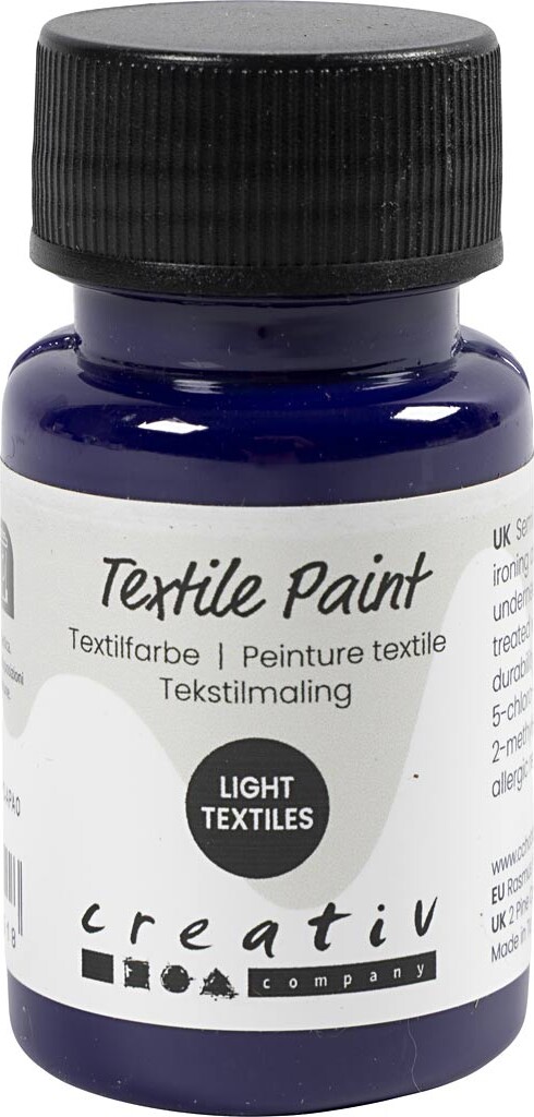 Tekstilmaling - Halvdækkende - Rødviolet - 50 Ml