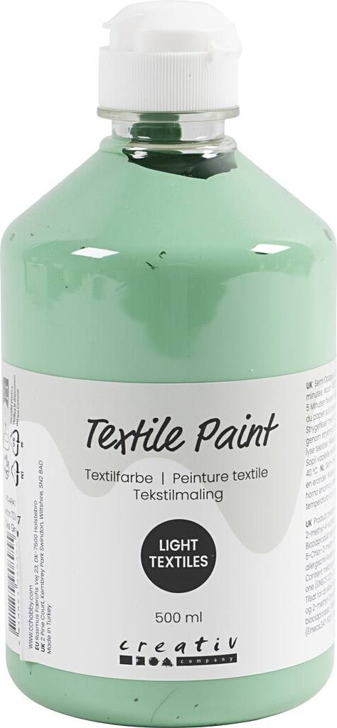 Tekstilmaling - Halvdækkende - Søgrøn - 500 Ml