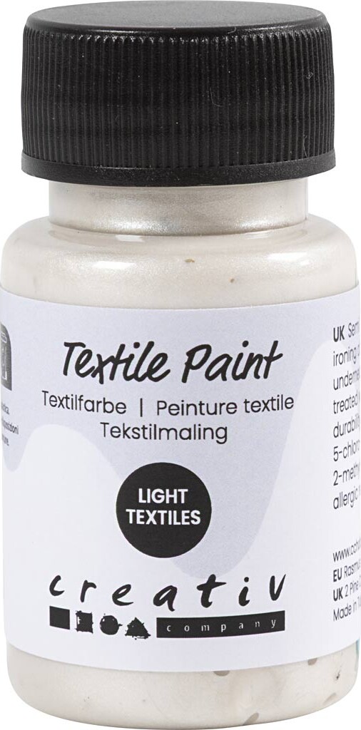 Tekstilmaling - Halvdækkende - Sort - 50 Ml