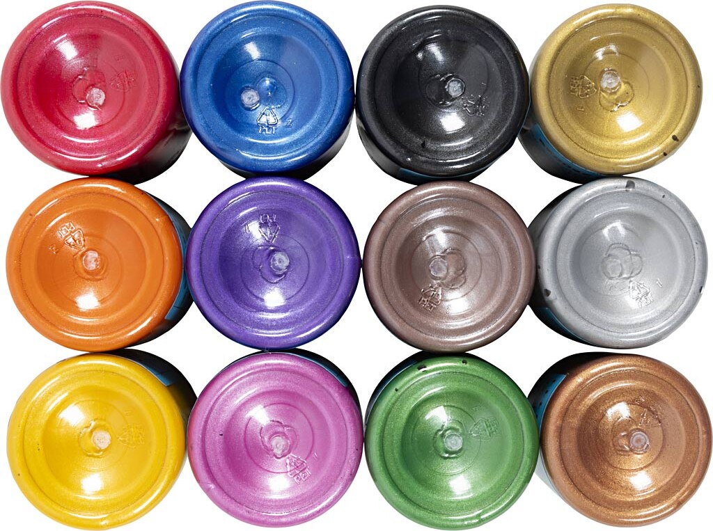 Tekstilmaling - Perlemor - Dækkende - Assorterede Farver - 10x50 Ml