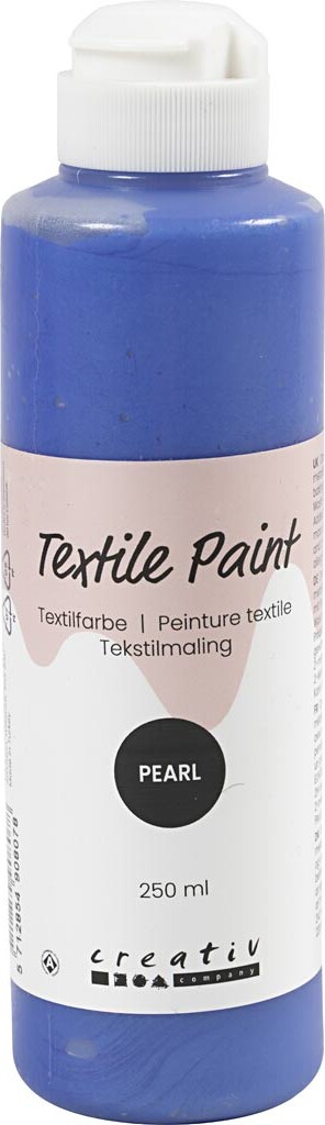 Tekstilmaling - Perlemor - Dækkende - Blå - 250 Ml