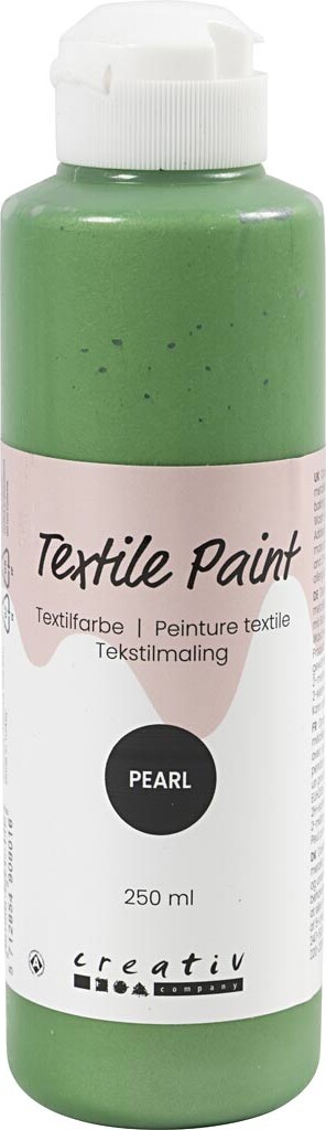 Tekstilmaling - Perlemor - Dækkende - Brilliantgrøn - 250 Ml