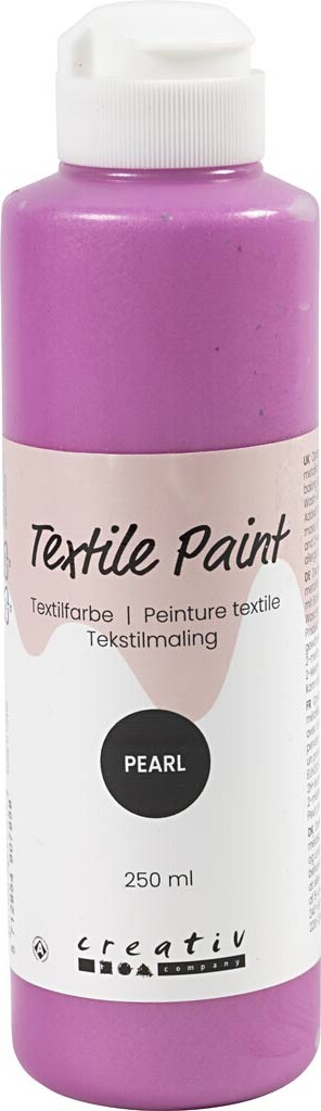 Tekstilmaling - Perlemor - Dækkende - Cyklame - 250 Ml