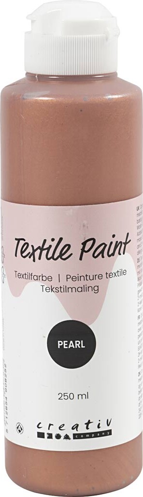 Tekstilmaling - Perlemor - Dækkende - Kobber - 250 Ml
