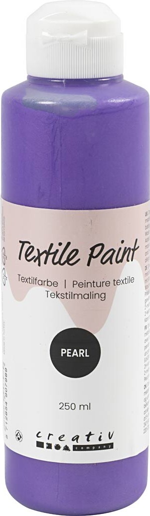 Tekstilmaling - Perlemor - Dækkende - Violet - 250 Ml