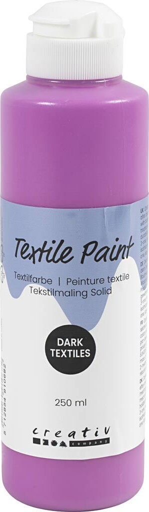 Tekstilmaling Solid - Dækkende - Fuchsia - 250 Ml