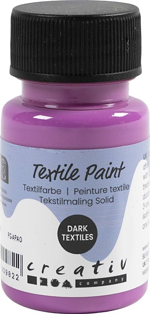 Tekstilmaling Solid - Dækkende - Fuchsia - 50 Ml