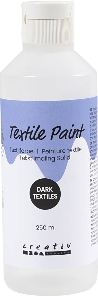 Tekstilmaling Solid - Dækkende - Hvid - 250 Ml