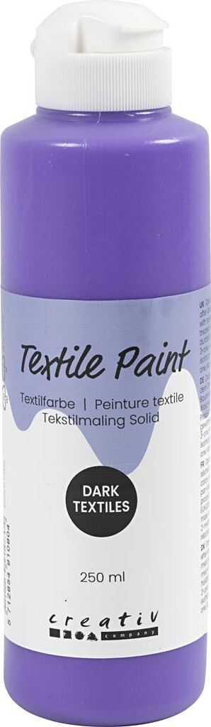 Tekstilmaling Solid - Dækkende - Lilla - 250 Ml