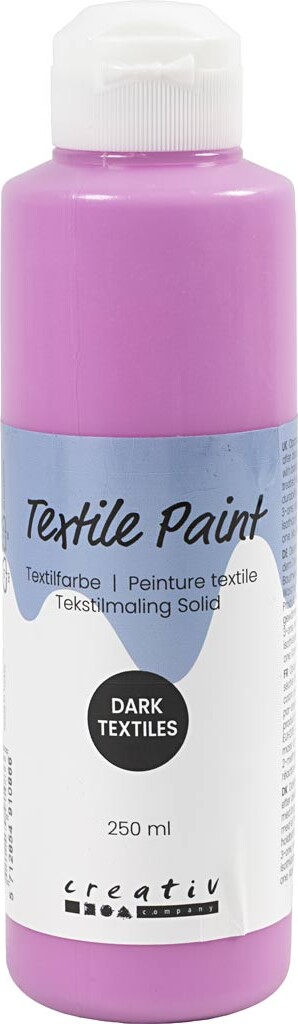 Tekstilmaling Solid - Dækkende - Pink - 250 Ml