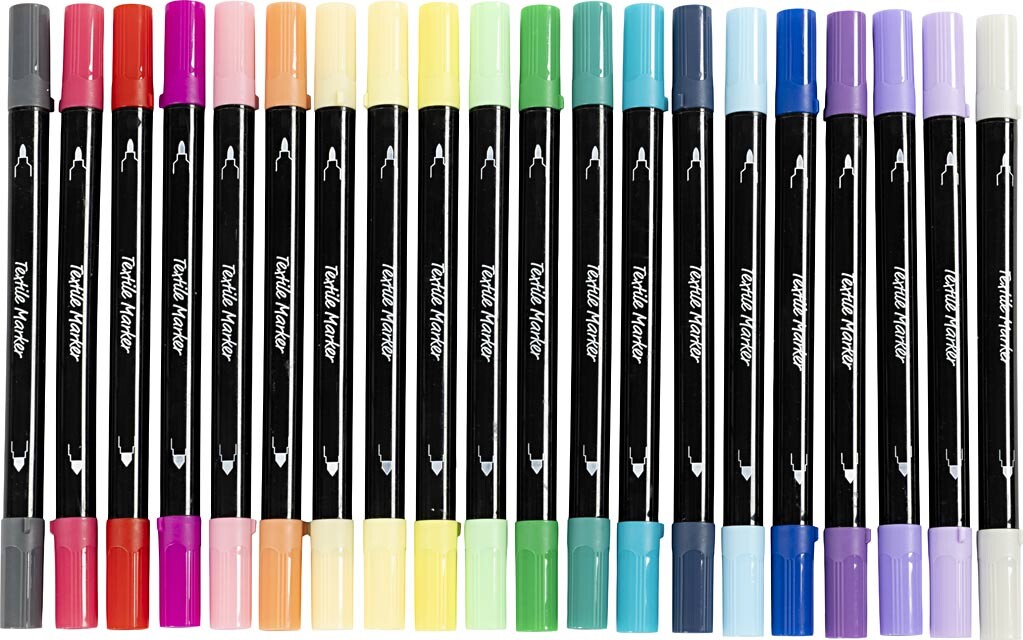 Tekstiltusch - Tykkelse 2,3+3,6 Mm - Suppleringsfarver - 20 Stk.