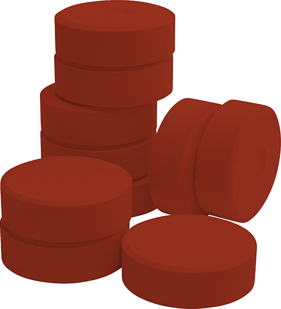 Temperablokke - H 19 Mm - ø 57 Mm - Crimson Red - 10 Stk.