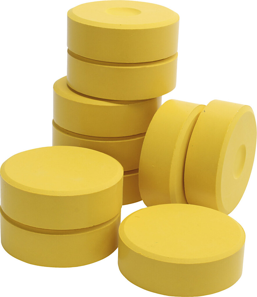 Temperablokke - H 19 Mm - ø 57 Mm - Gul - 10 Stk.