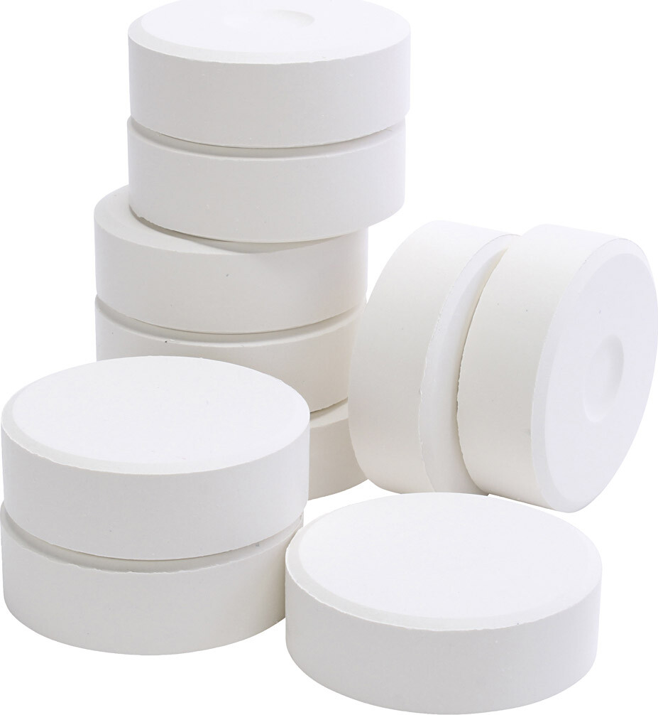 Temperablokke - H 19 Mm - ø 57 Mm - Hvid - 10 Stk.