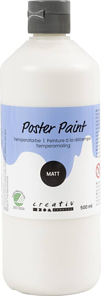 Temperamaling - Mat - Halvdækkende - Hvid - 500 Ml