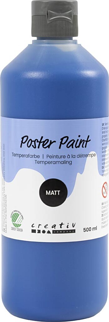 Temperamaling - Mat - Halvdækkende - Mørk Blå - 500 Ml