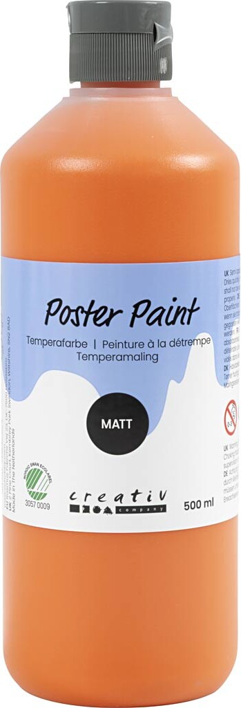 Temperamaling - Mat - Halvdækkende - Orange - 500 Ml