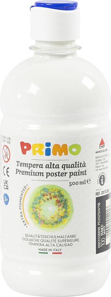 Temperamaling Mat - Hvid - 500 Ml