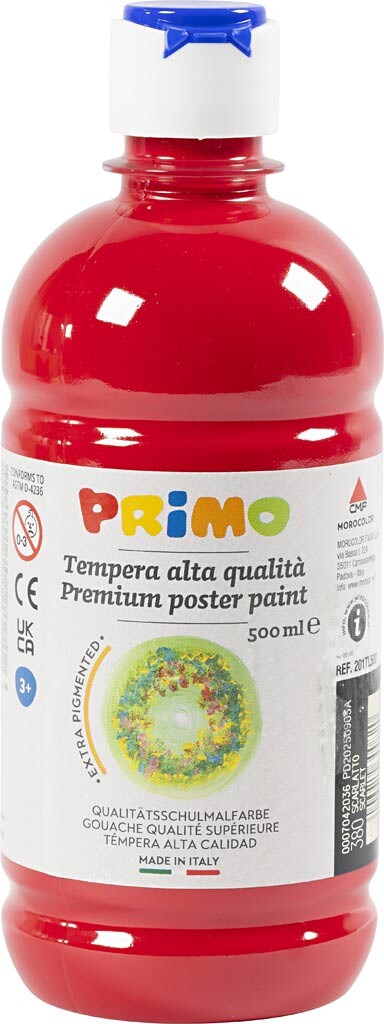 Temperamaling Mat - Mørk Rød - 500 Ml