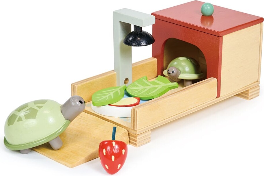 Tender Leaf Trælegetøj - Kæledyrssæt til Dukkehus - Skildpadde