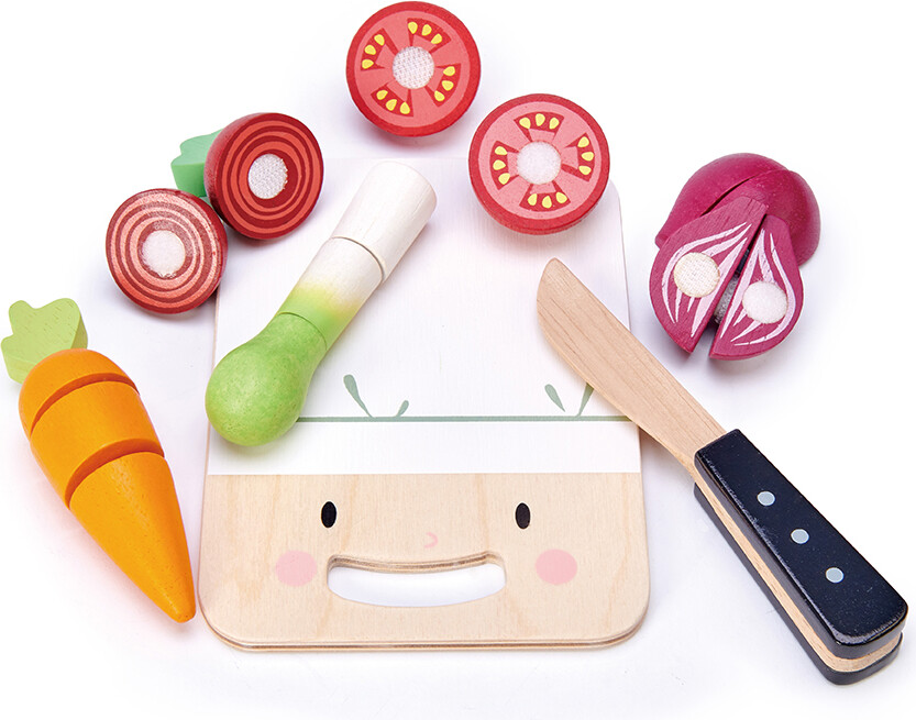 Tender Leaf Trælegetøj - Skærebræt med Grøntsager