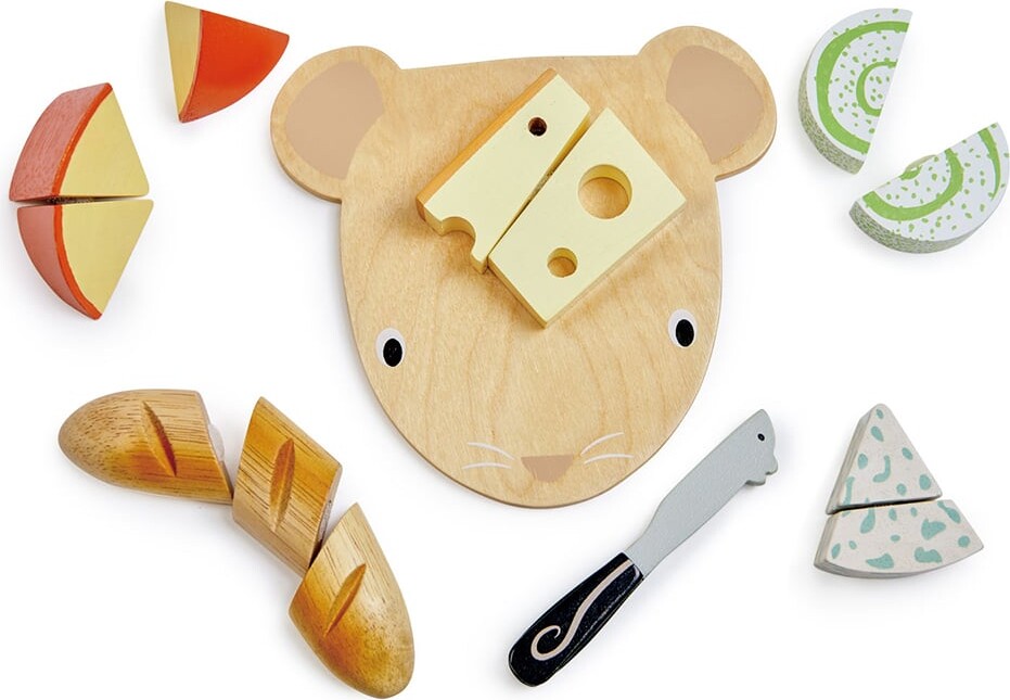 Tender Leaf Trælegetøj - Skærebræt med Ost - 15 Dele