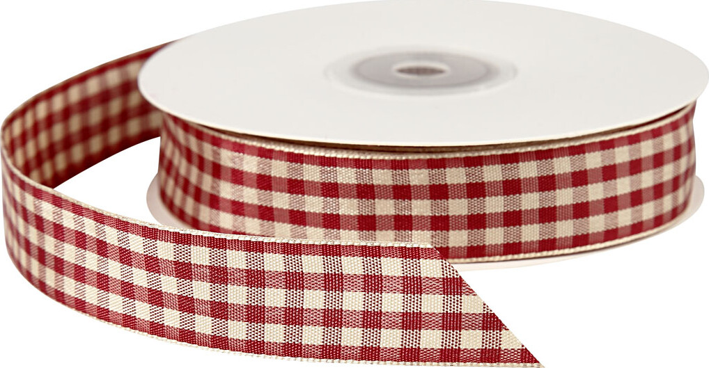 Ternet Bånd - B 20 Mm - Gammel Rød/hvid - 25 M