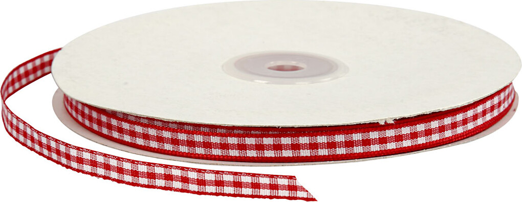 Ternet Bånd - B 6 Mm - Rød/hvid - 50 M