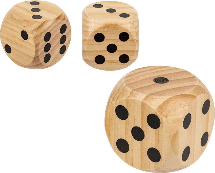 OUT OF THE BLUE Terning, kæmpe. Træ. 6*6cm.