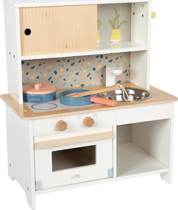 Small Foot - Terrazzo Legekøkken Med Tilbehør - Træ - Kompakt