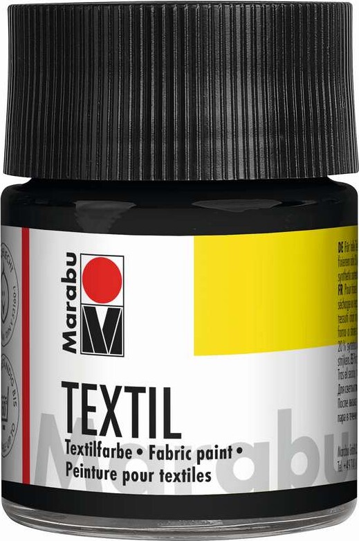 Tekstil Maling - Sort - Textil - 50 Ml - Marabu