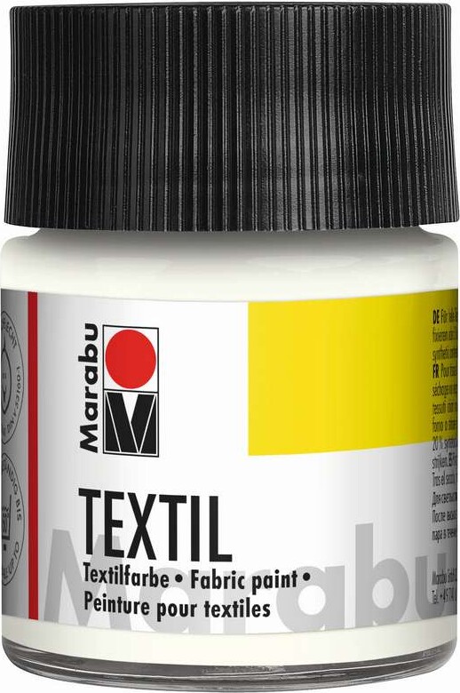 Tekstil Maling - Hvid - Textil - 50 Ml - Marabu