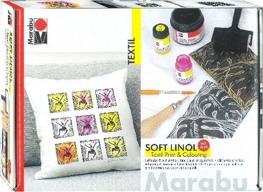 Marabu - Textil Soft Linol Tekstilfarve Sæt - 8 Dele
