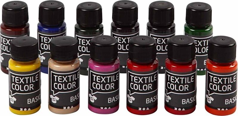 Tekstilmaling - Forskellige Farver - Textile Color Basic 12x50 Ml