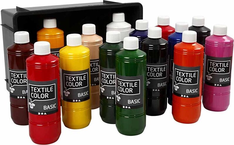 Tekstilmaling - Forskellige Farver - Textile Color Basic 15x500 Ml
