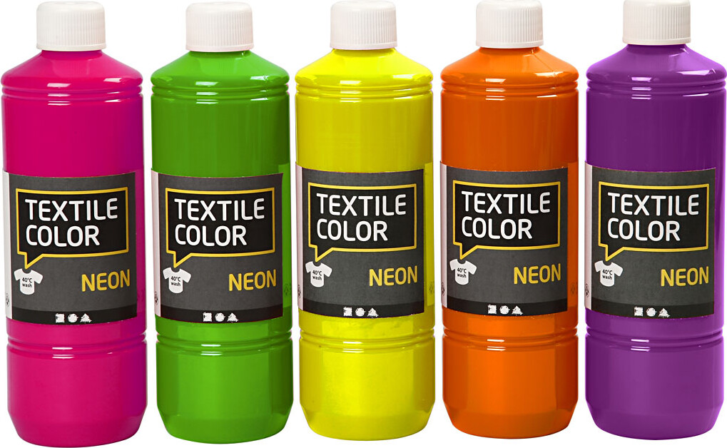 Tekstilmaling - Forskellige Farver - Textile Color Neon 5x500 Ml