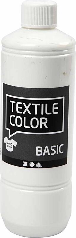 Tekstilmaling - Textile Color Basic - Hvid 500 Ml