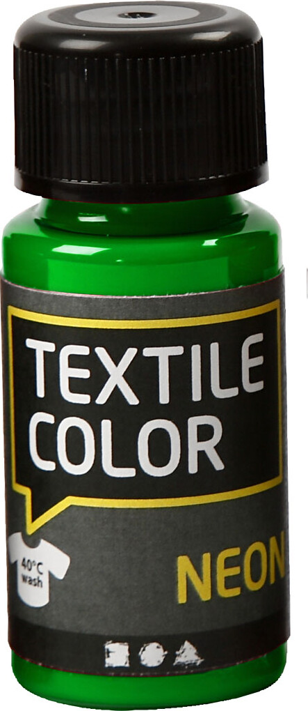 Tekstilmaling - Textile Color Neon - Neon Grøn 50 Ml