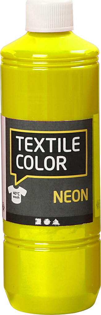 Tekstilmaling - Textile Color Neon - Neon Gul 500 Ml