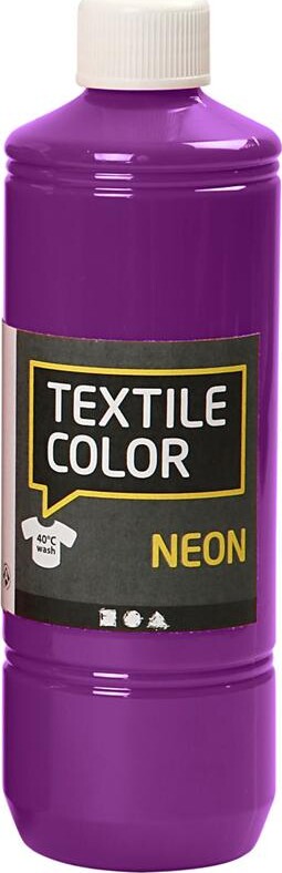 Tekstilmaling - Textile Color Neon - Neon Lilla 500 Ml